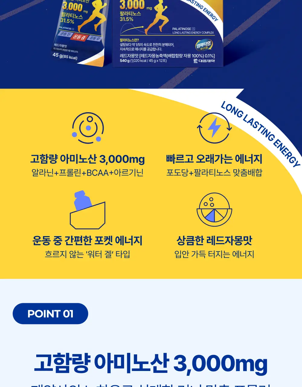[심으뜸 Pick] 임팩타임 에너지젤 45g 12포 (12일분) / 러닝필수템 유산소 상세페이지 2
